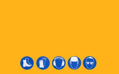 Protective signs on neutral background