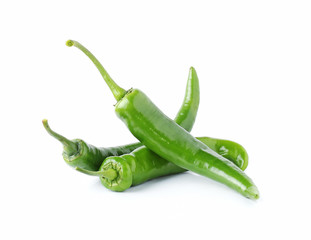 chili peppers on white background