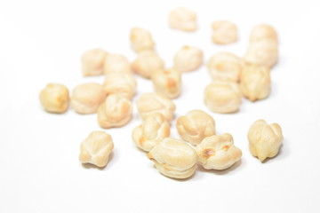 Chickpeas isolated on white background.