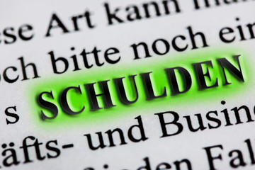 Fototapeta premium Schulden