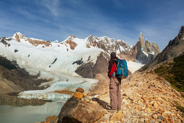 Naklejka premium Hike in Patagonia