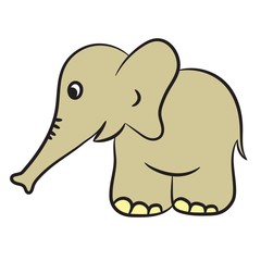 Cute cartoon elephant. Vector illustration