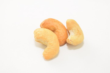 Roasted and salted cashew nuts.