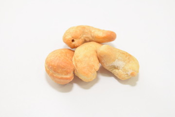 Roasted and salted cashew nuts.