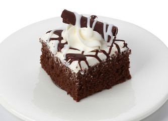 chocolate cake isolate on white background