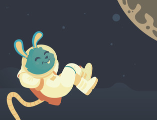 Bunny Relaxing in Space