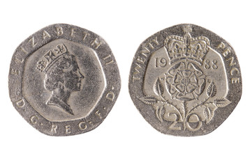 20 british pennies coin
