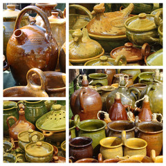 glazed ceramic pots collection - artisan fair in Krakow