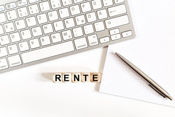 Schreibtisch - Würfel - Rente