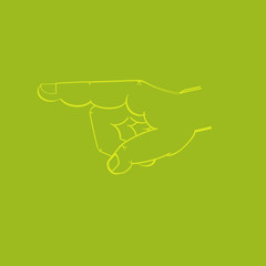 monochrome icon set with hand