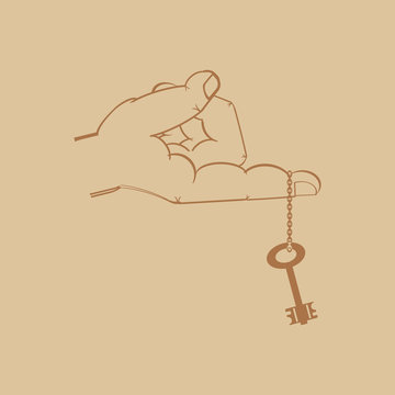 recommend clip art: monochrome icon set with hand