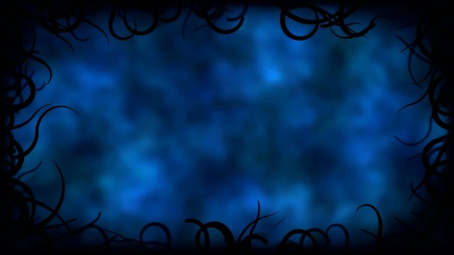 Black Vines Border Background Animation - Loop Blue