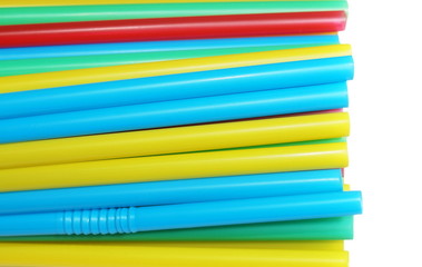 colorful of straw isolated on white background
