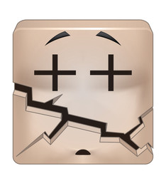 Fototapeta premium Square emoticon broken