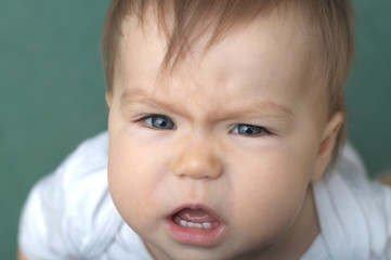 Baby crying portrait