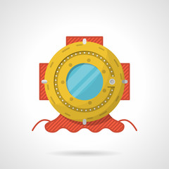 Colored flat vector icon for scuba helmet