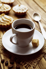 Сake and cup of coffee