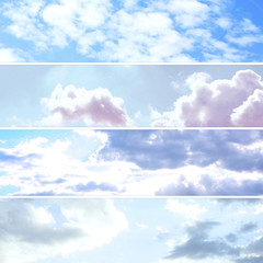 Beautiful sky with clouds collage