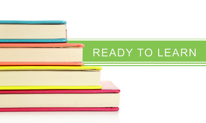 Colorful notebooks, isolated on white