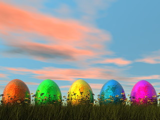 Easter eggs - 3D render