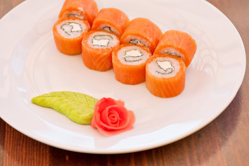 Salmon roll sushi