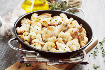 Roasted cauliflower with chicken