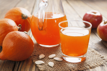 Juice of apples and pumpkins