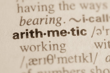 Dictionary definition of word arithmetic