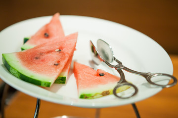 Slices of ripe watermelon