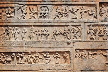 Details of a temple, Hampi, Karnataka state, India