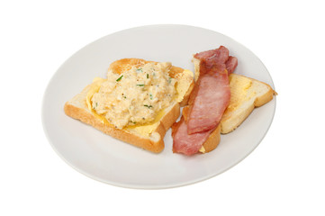 Scrambled egg and bacon