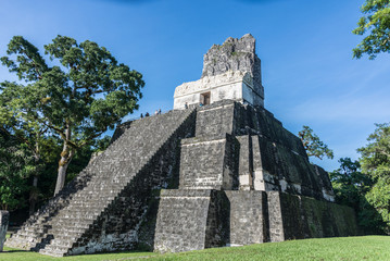 Fototapeta na wymiar Mayan ruins at Tikal, National Park. Traveling guatemala, centra