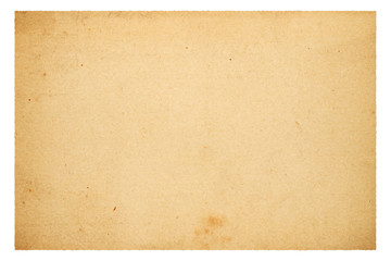 Old blank paper isolated on white background