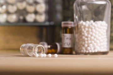 Homeopathic bottles and Pills