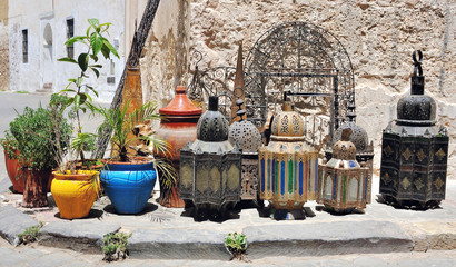 Naklejka na ściany i meble Streets of old town Mazagan, Morocco