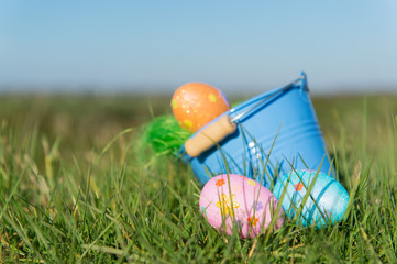 Fototapeta premium Bucket easter eggs