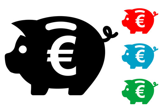 Pictograma hucha con euro en varios colores