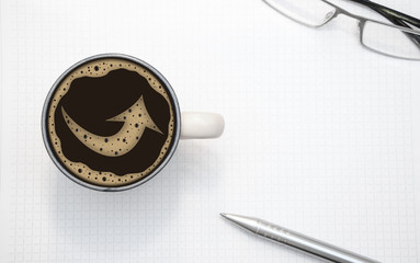 Pfeil im Kaffee