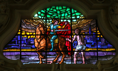 Saint Martin of Tours giving his cloak to the Beggar