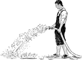 Naklejka premium gardener