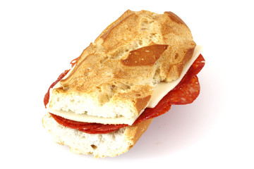 Pork sausage and cheese sandwich