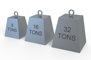 weight  8, 16, 32 tons