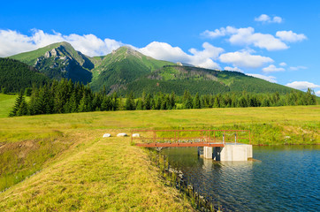 Beautiful mountain lake scenery in High Tatras, Slovakia