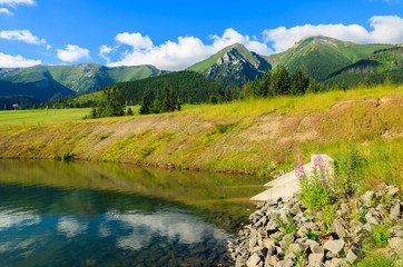 Beautiful mountain lake scenery in High Tatras, Slovakia