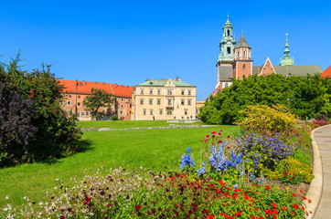 Beautiful Wawel Royal Castle on sunny summer day, Krakow, Poland