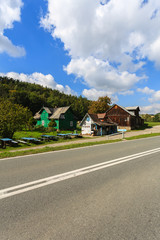 Fototapeta na wymiar Road from Ojcow to Skala in summer landscape of Poland