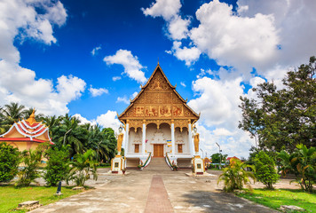 Obraz premium Ancient temple in Vientiane of Laos