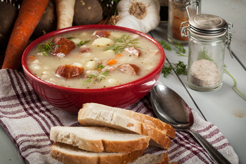 Sour soup made of rye flour