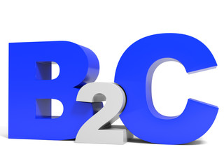 B2C volume letters on white background.
