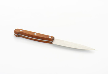 Knife with wooden handle